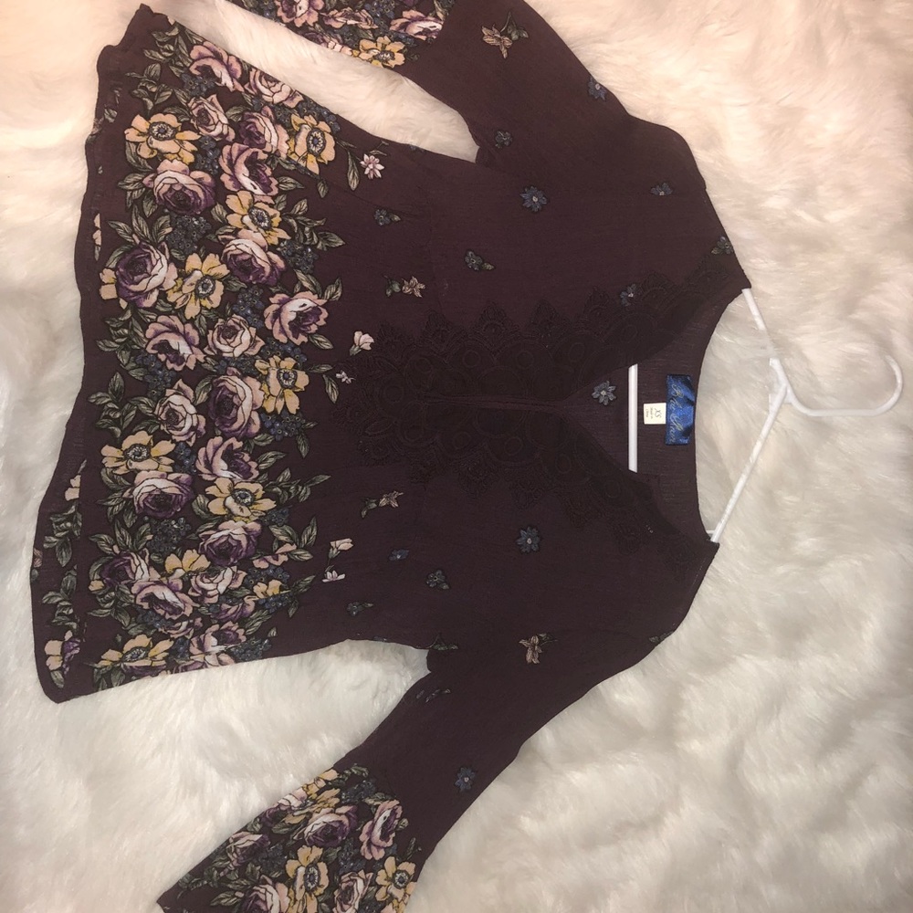 Dark purple peplum shirt